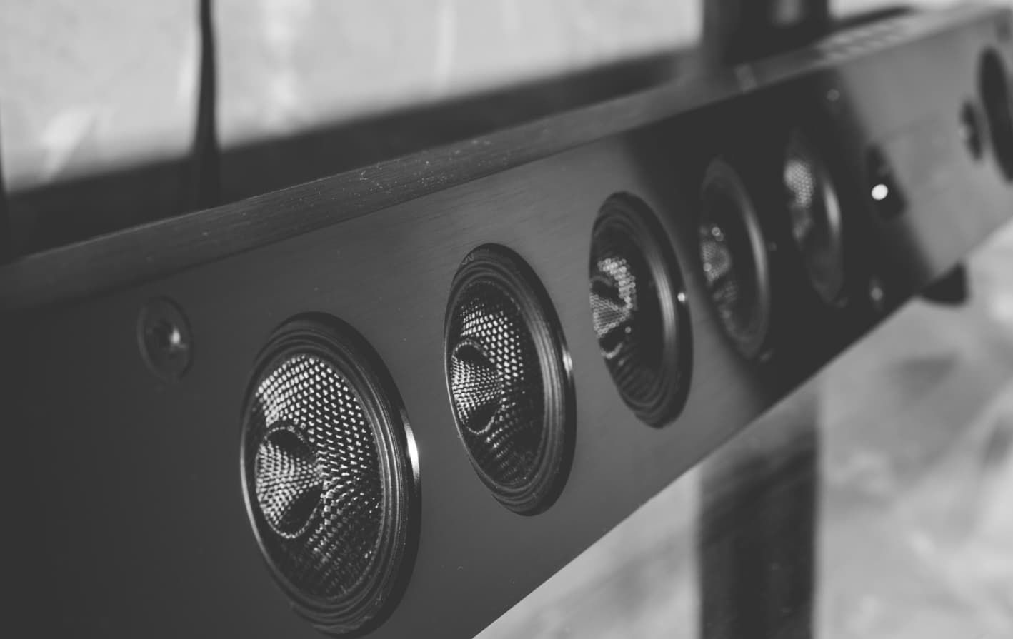 A Black And White Photo Of A Speaker Bar — Original North Australian in Bowen, QLD