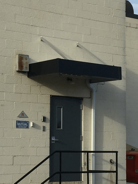 Door Awning On Black - Glen Gardner, NJ - Canopy Erectors, Inc