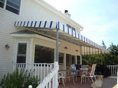 Blue And White Awning Fx - Glen Gardner, NJ - Canopy Erectors, Inc
