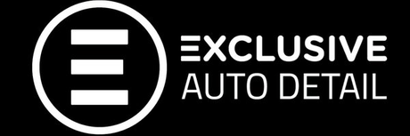 Logo for Exclusive Auto Detail; white text on a white background. 