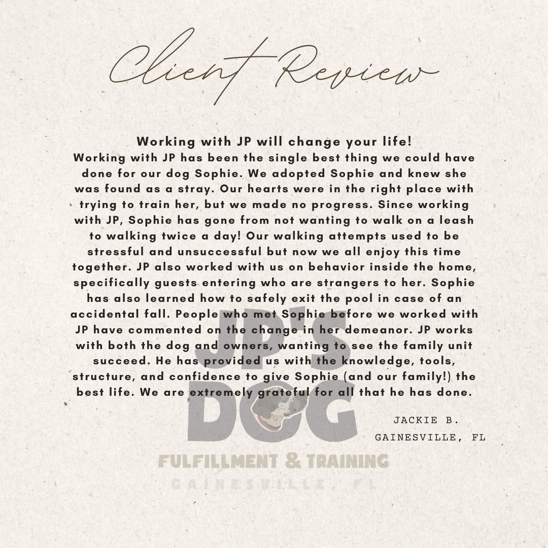 A client review for fulfillment and training