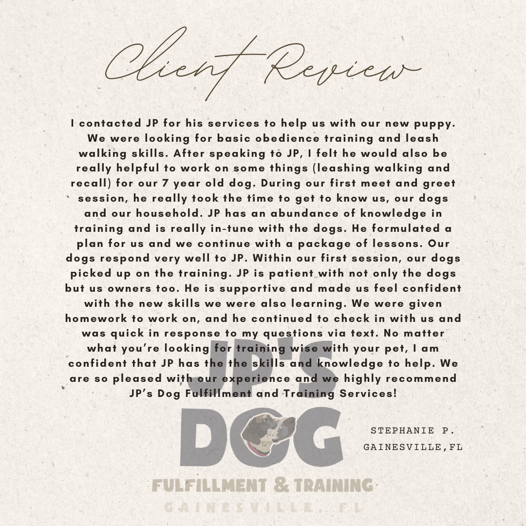 A client review from fulfillment and training