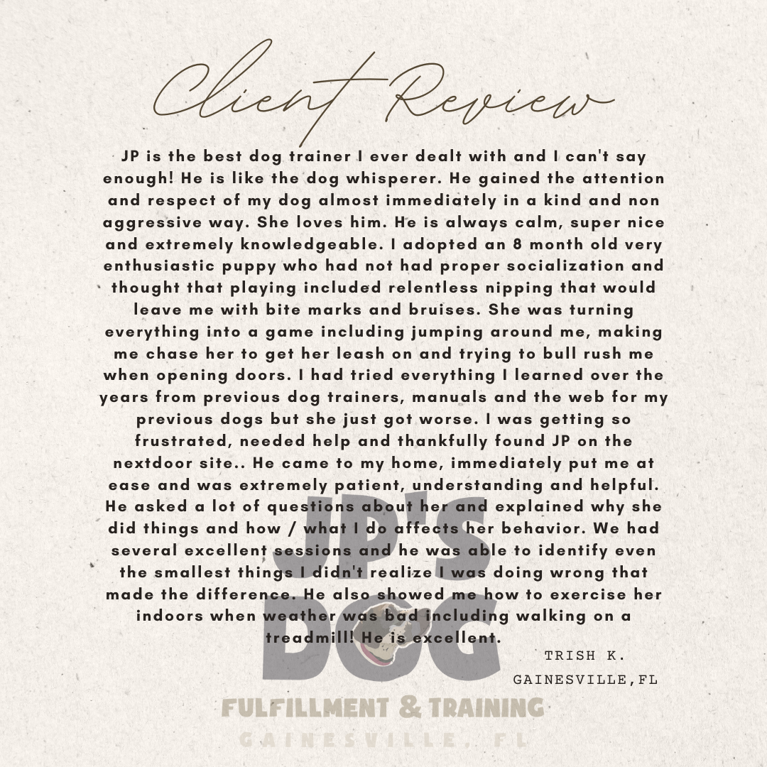 A client review for fulfillment & training