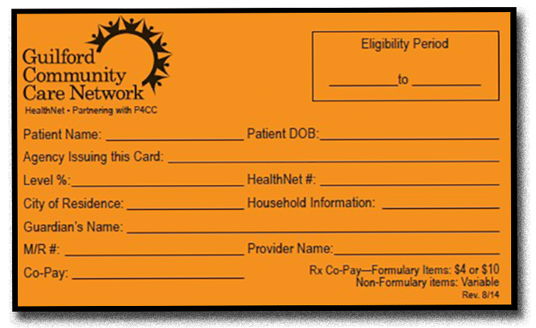 Guilford Community Care Network Orange Card
