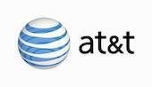 The at & t logo is a blue and white striped ball.