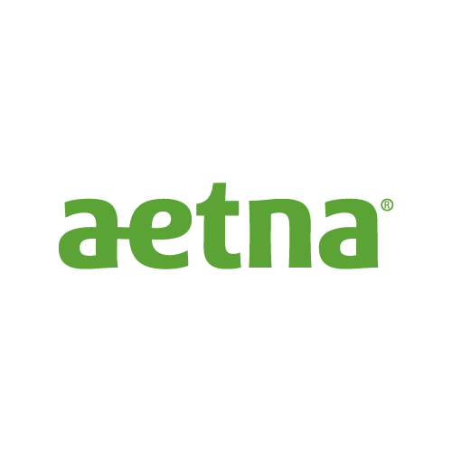 The aetna logo is green and white on a white background.