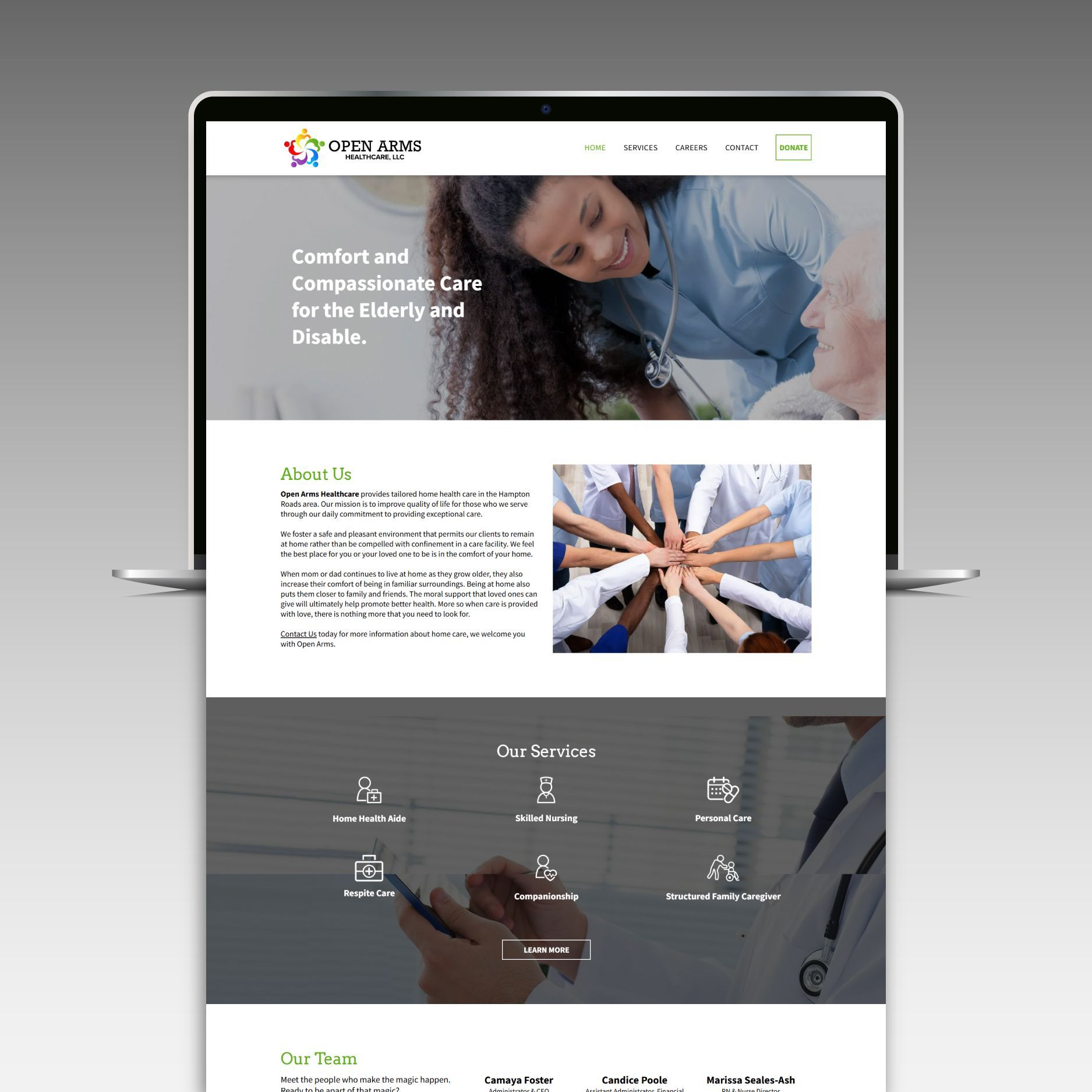 Open Hands Healthcare website