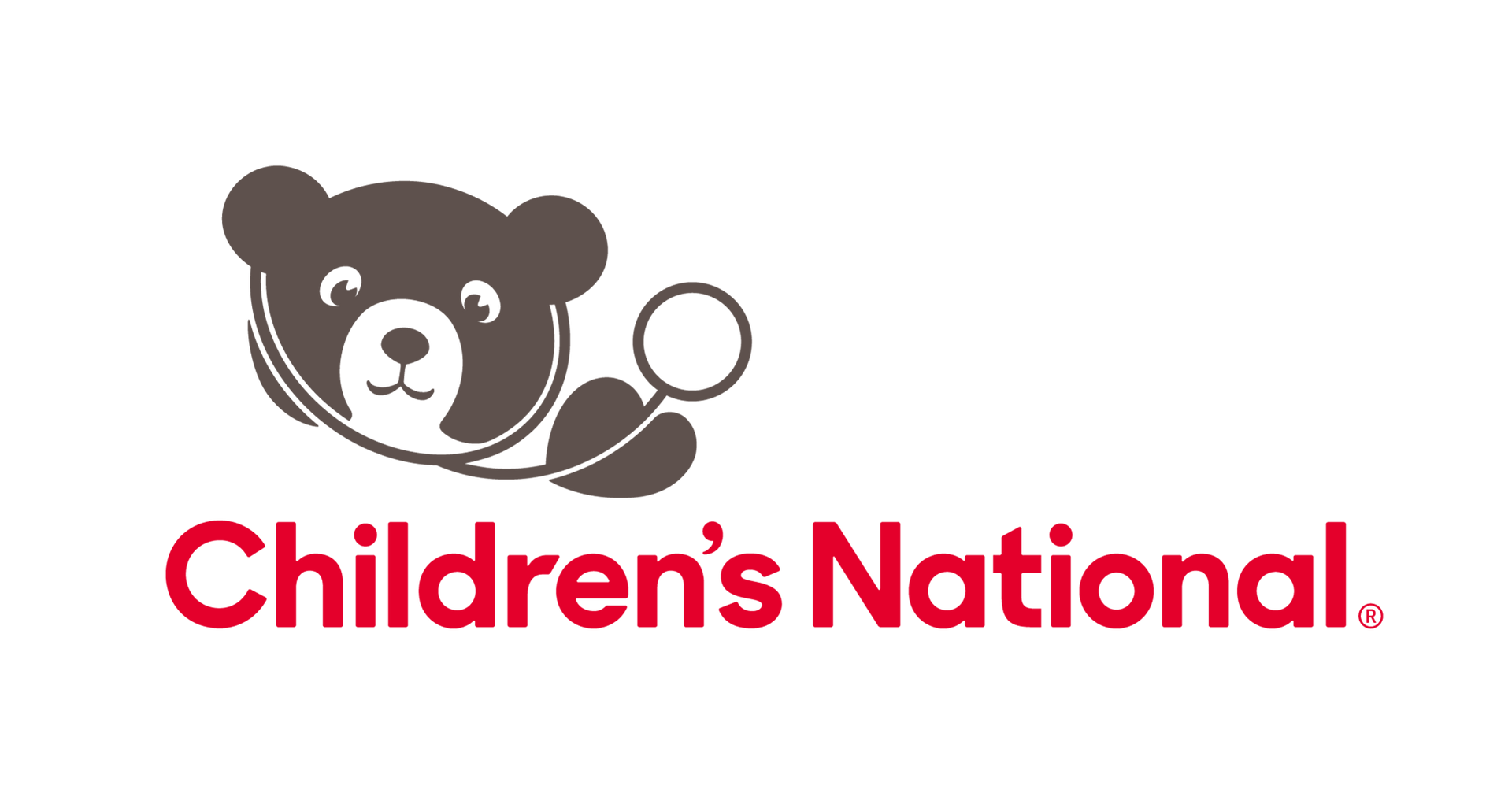 The children 's national logo has a teddy bear with a stethoscope around its neck.