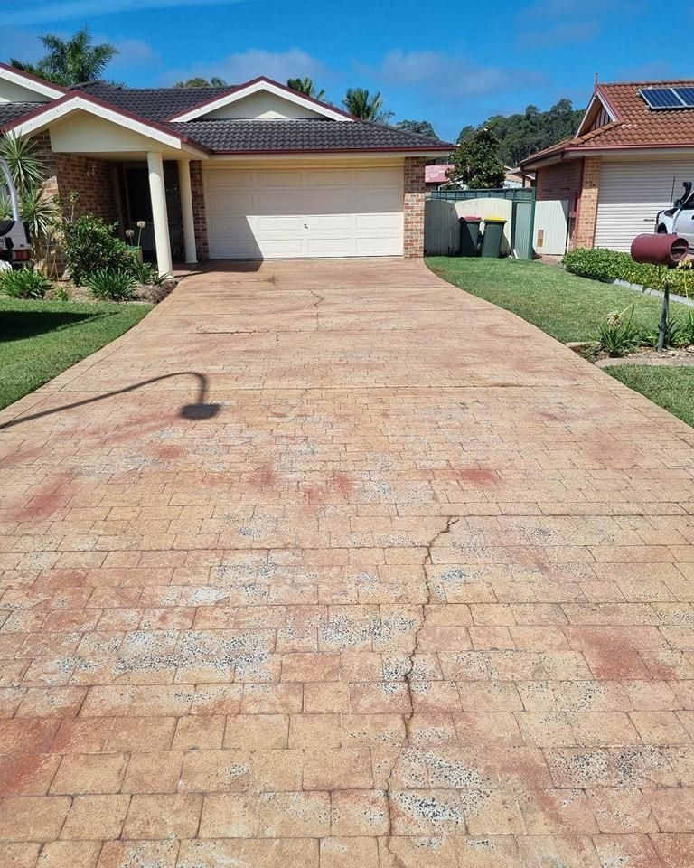 A Brick Driveway Leading To A House — Jervis Bay Pressure Washing & Property Maintenance In Bomaderry, NSW