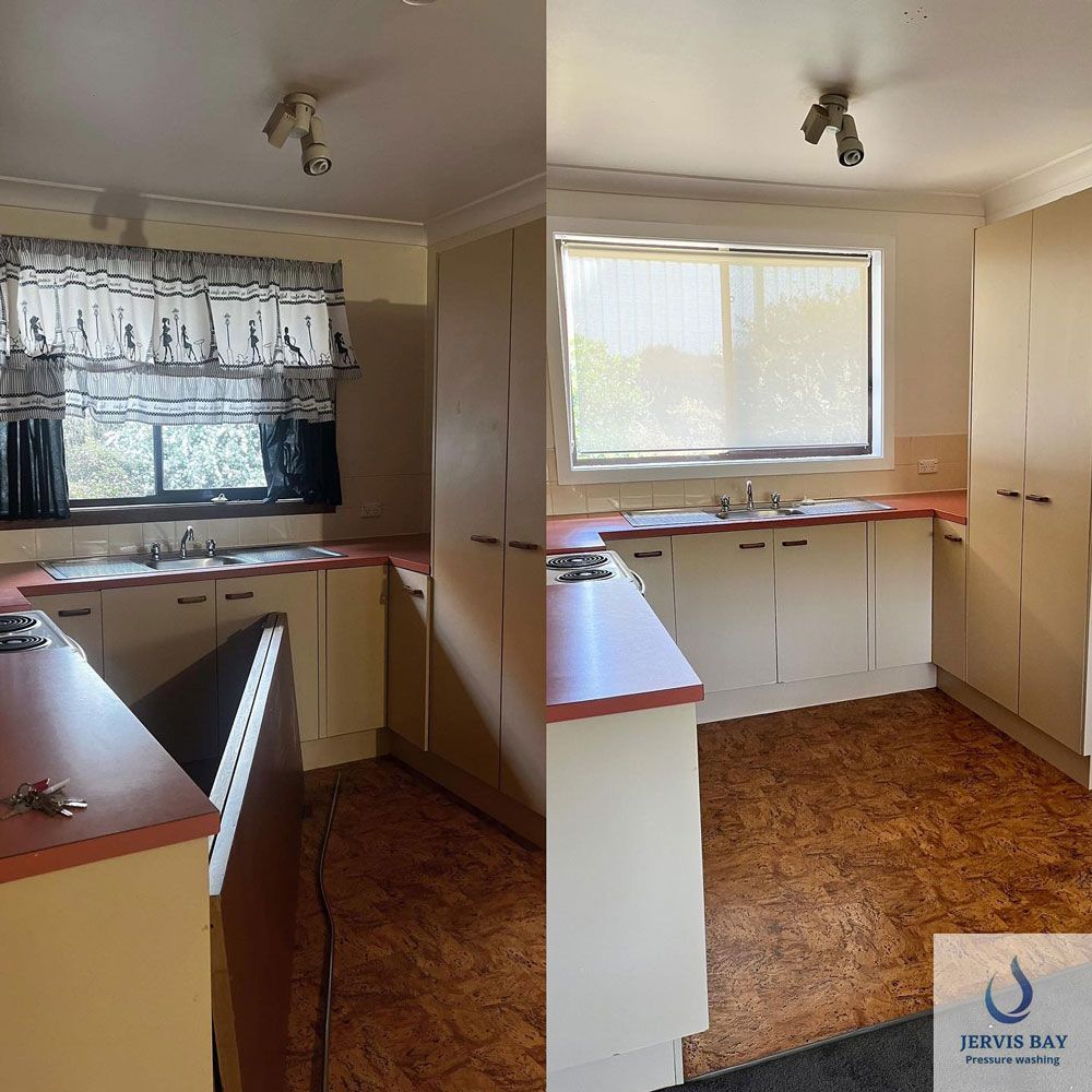 Kitchen Before And After Being Cleaned — Jervis Bay Pressure Washing & Property Maintenance in Sanctuary Point, NSW