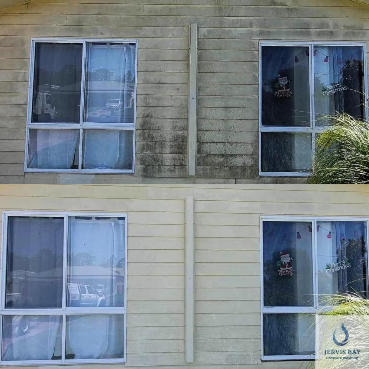 A Before And After Picture Of A House — Jervis Bay Pressure Washing & Property Maintenance In Culburra, NSW