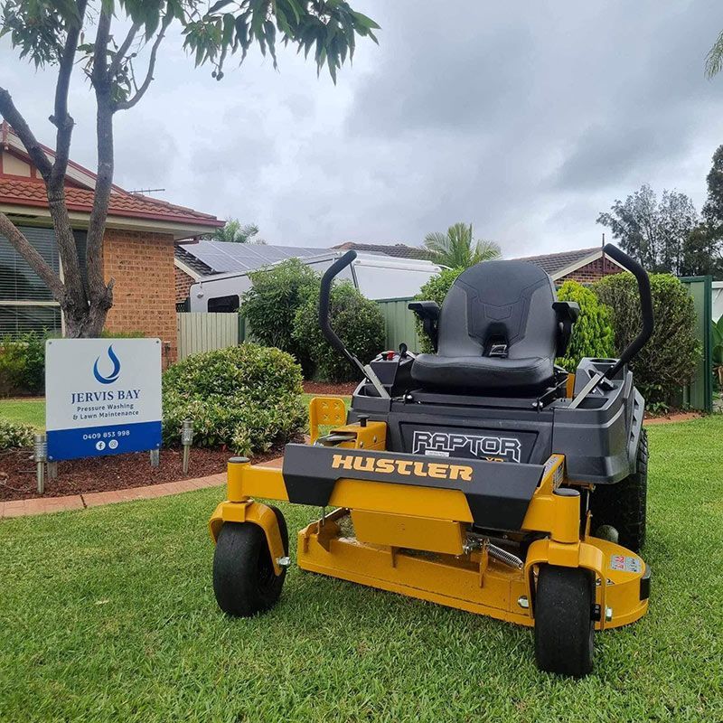 Raptor Hustler Lawn Mower — Jervis Bay Pressure Washing & Property Maintenance in Sanctuary Point, NSW