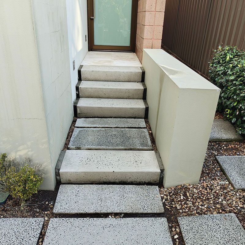 A Set Of Stairs Leading Up To A Door New Cleaned — Jervis Bay Pressure Washing & Property Maintenance In Sanctuary Point, NSW
