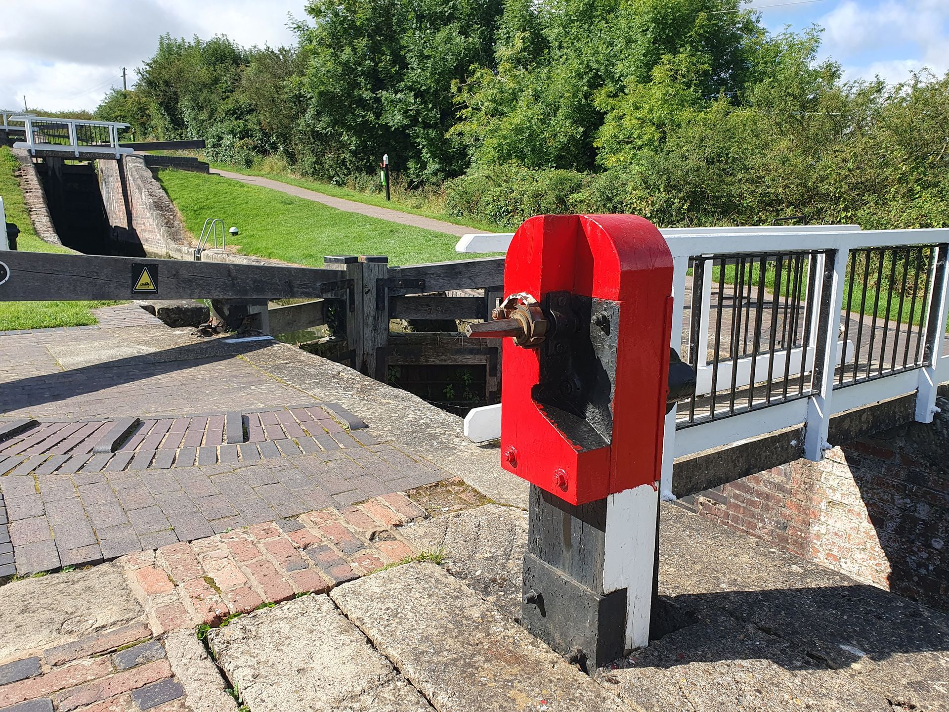 The ground paddle on a lock at Foxton Locks