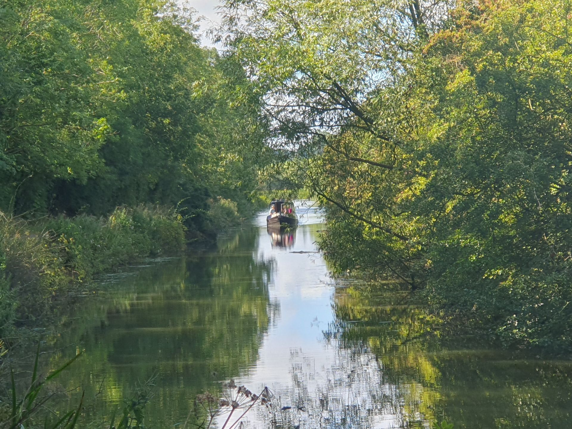 A narrowboat ahead of us on the canal