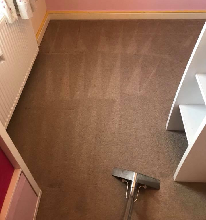 a vacuum cleaner is sitting on a carpeted floor in a room .