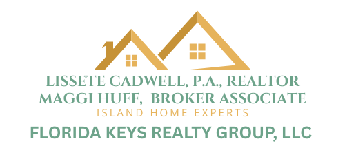 A logo for florida keys realty group with a map of florida