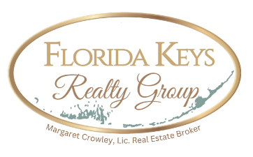 A logo for florida keys realty group with a map of florida