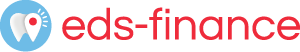 A red and white logo for eds finance