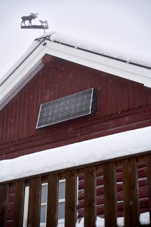 Snow on solar panels