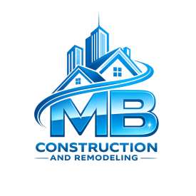 Blue logo: "MB" with a house and buildings, "Construction and Remodeling" below.