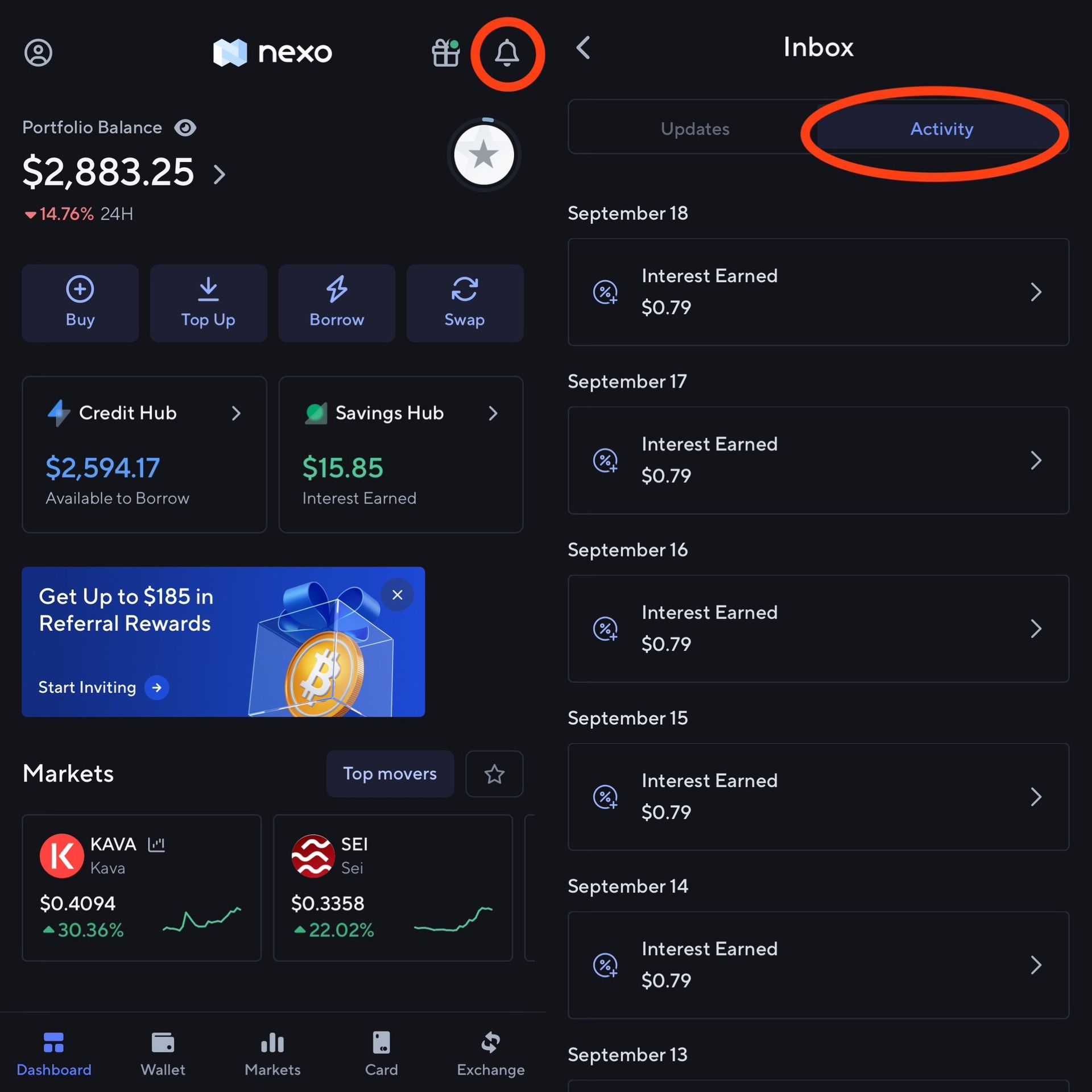 加密貨幣理財平台Nexo -活存利率最低9%