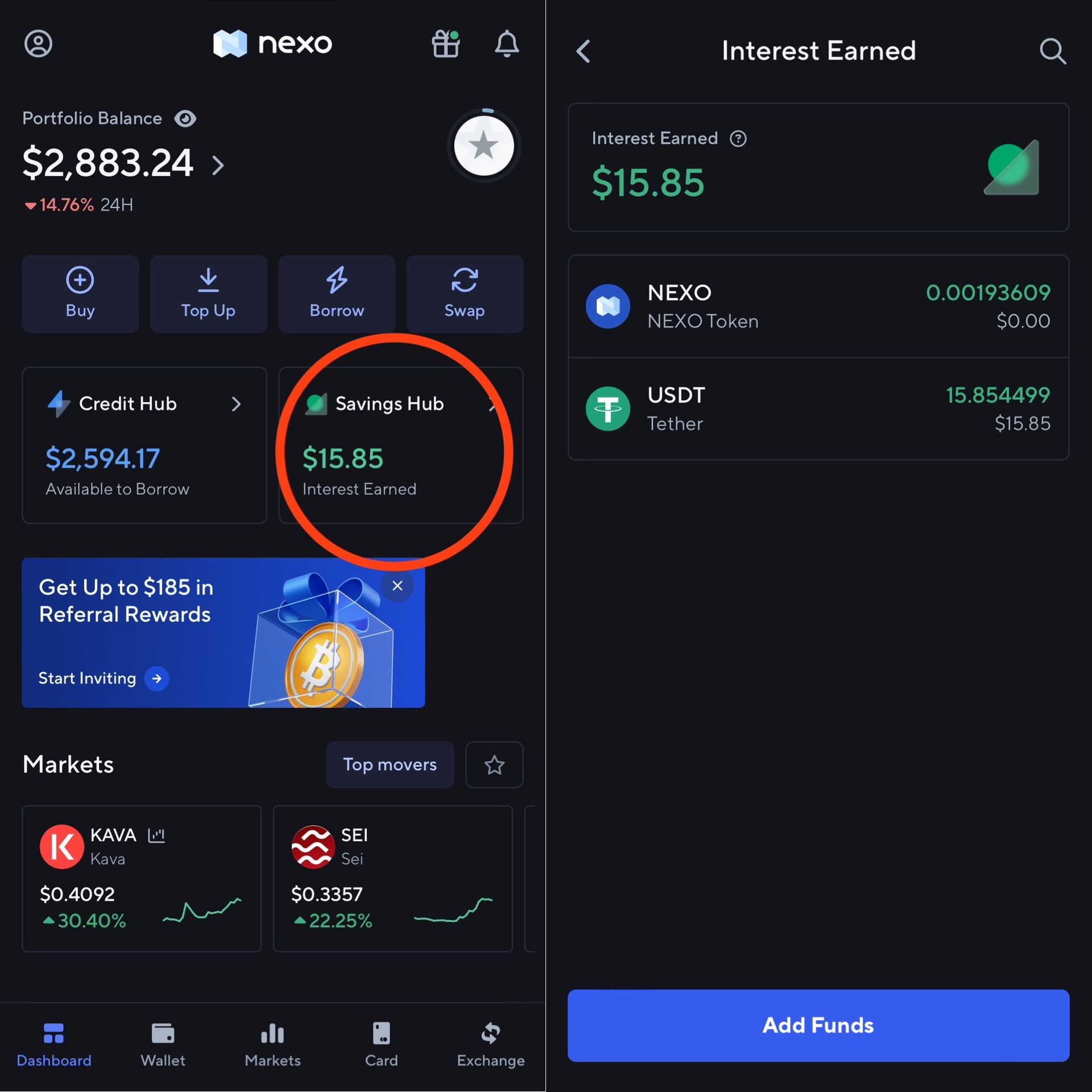 加密貨幣理財平台Nexo -活存利率最低9%