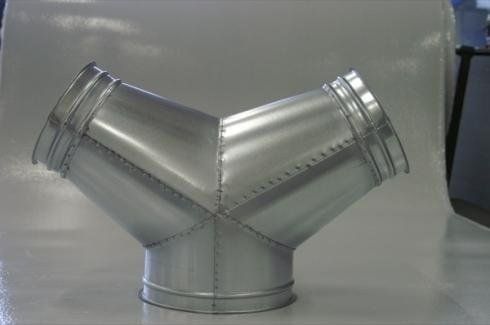 dettaglio componente canalizzazione in lamiera