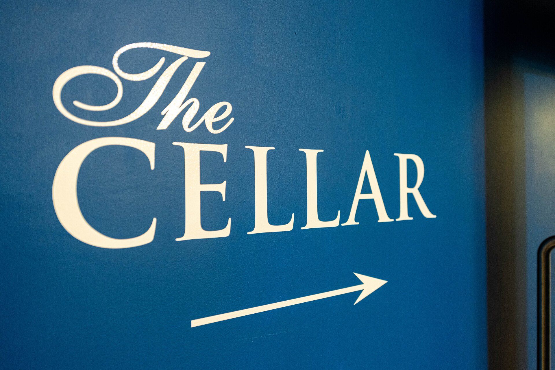 Cellar Bar signage Kennaway House for events, parties and weddings