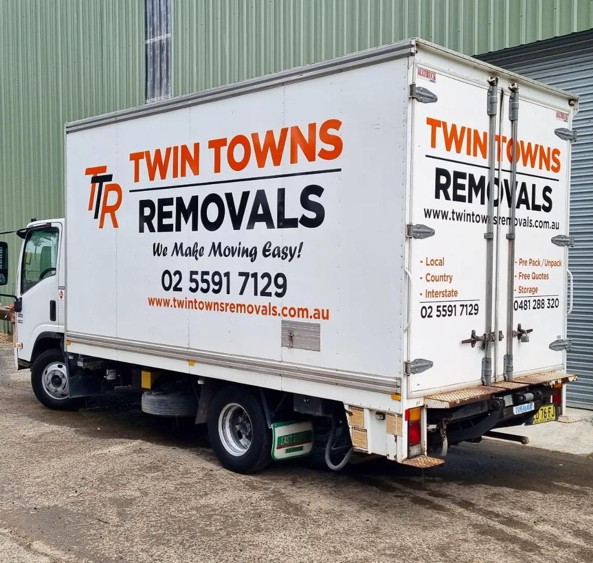 white removal truck with company information on side - Twin Towns Removals Mid North Coast In Forster, NSW