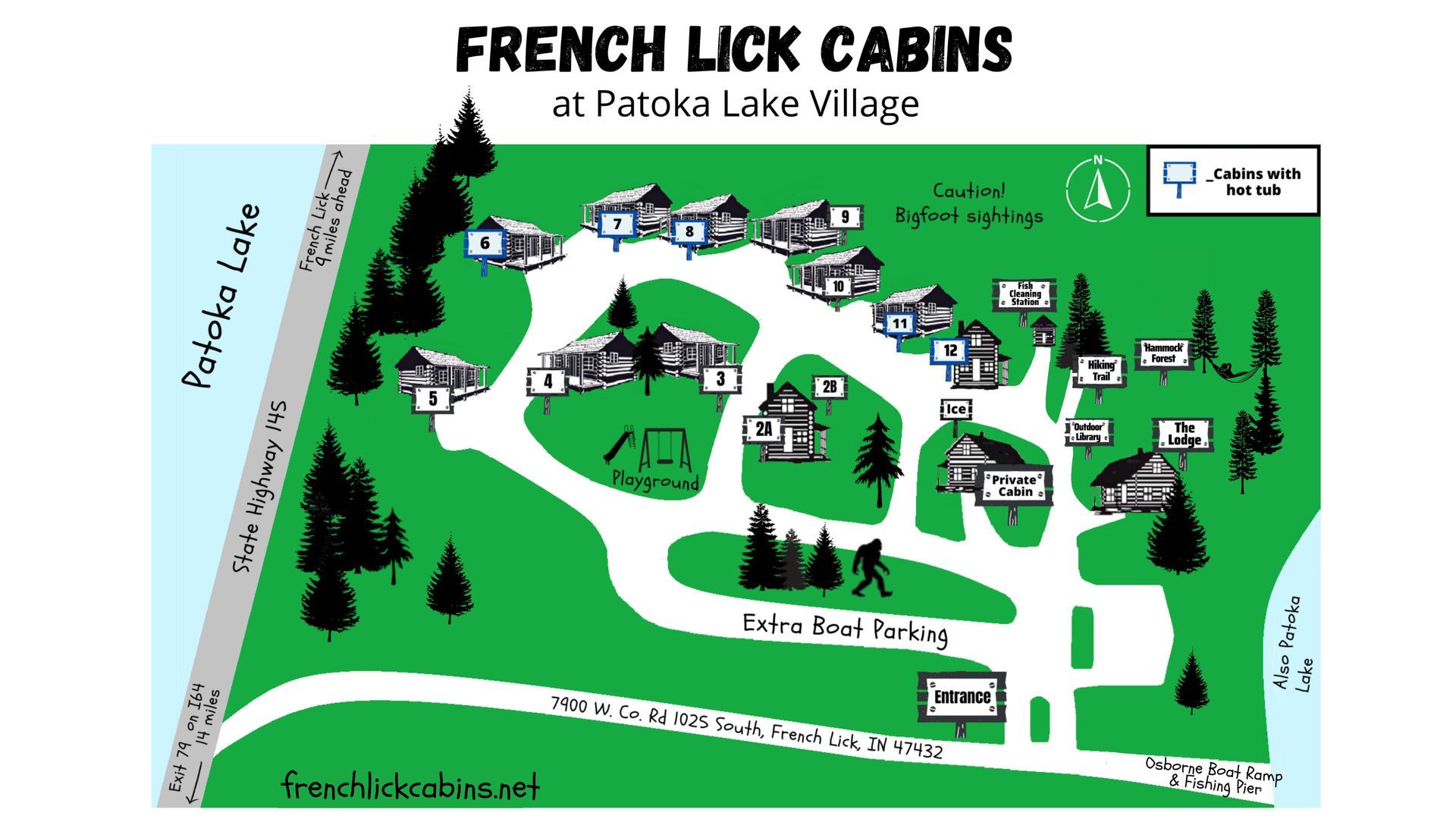 Map of cabins and grounds