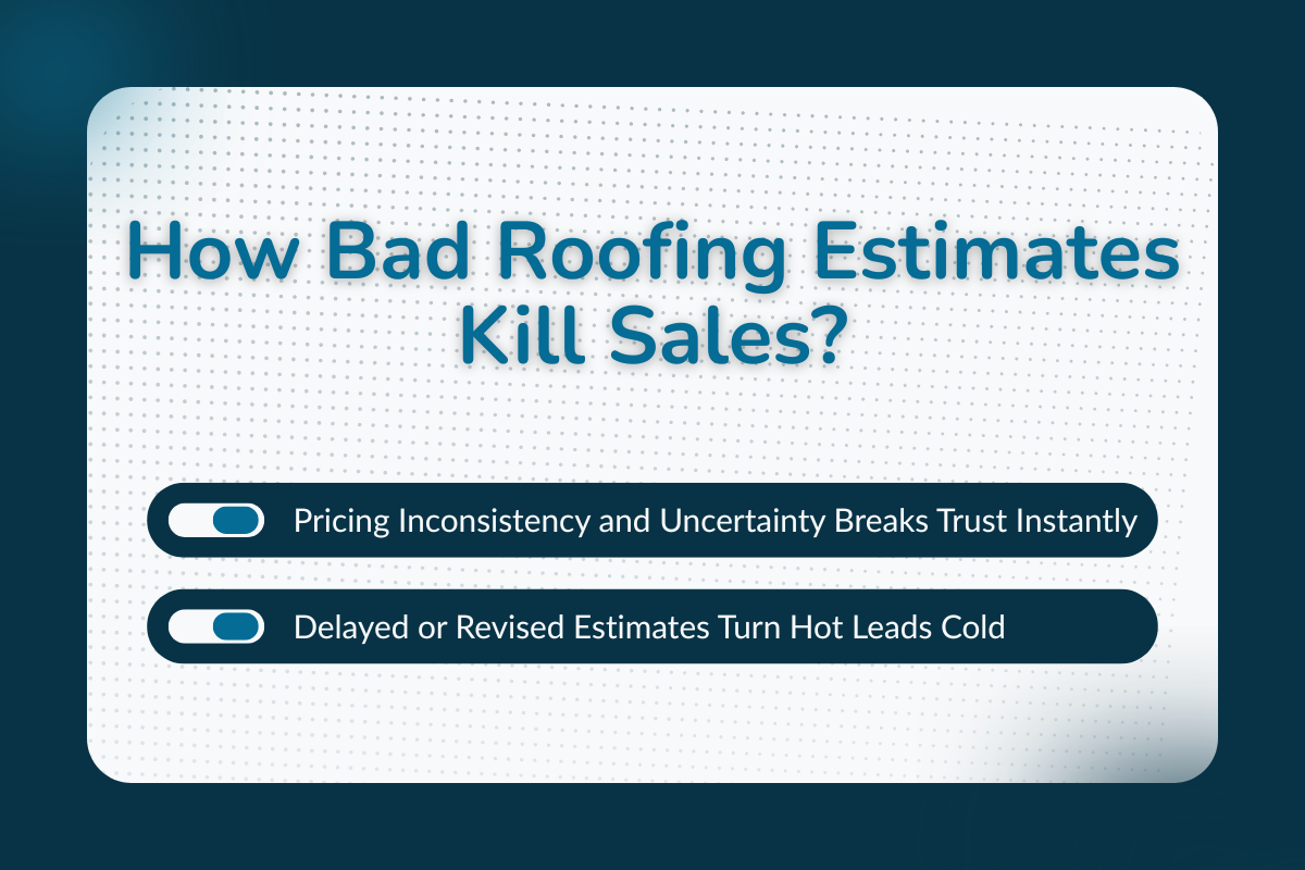 Graphic with text about how bad roofing estimates hurt sales: 