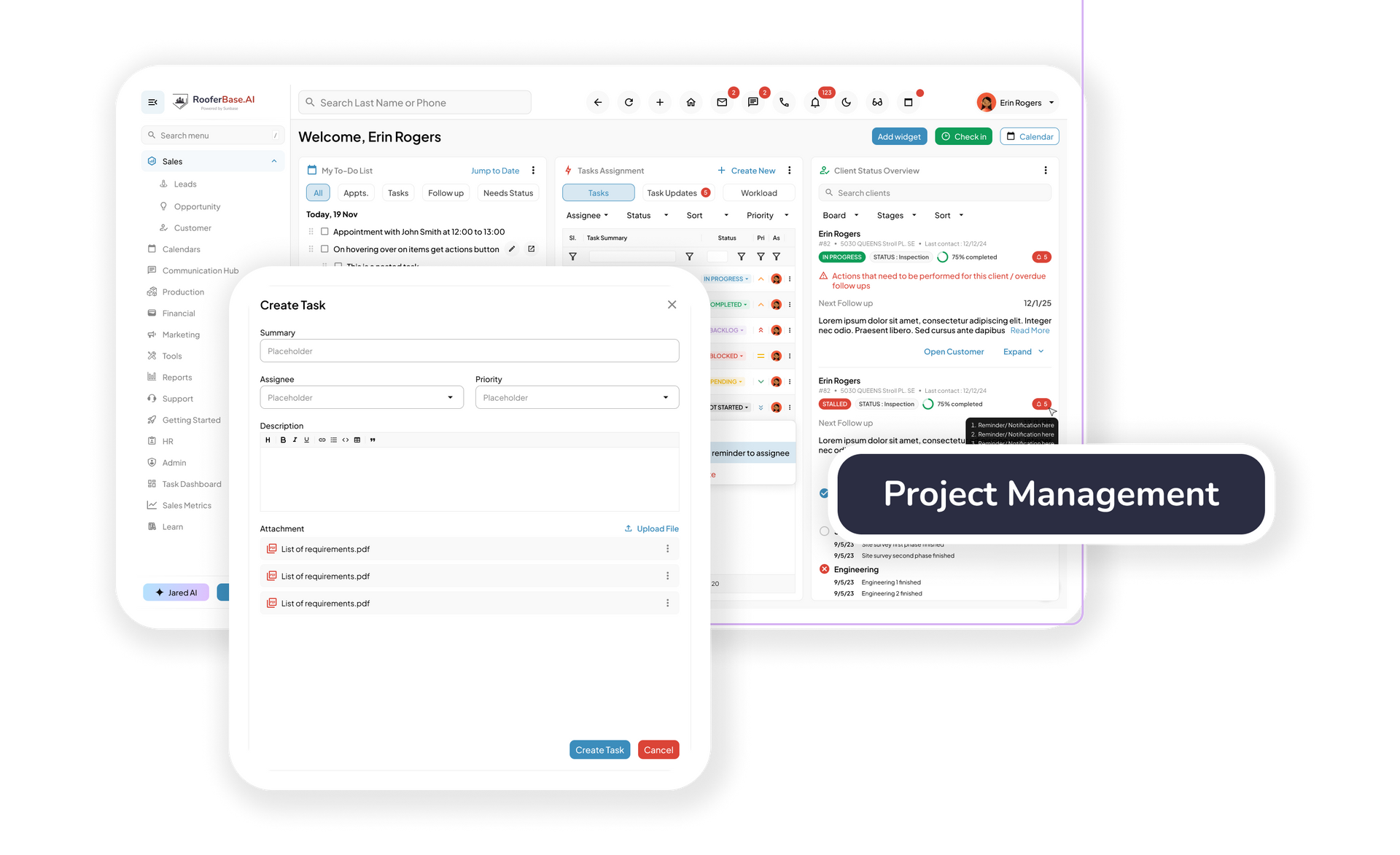 Sunbase Roofing CRM