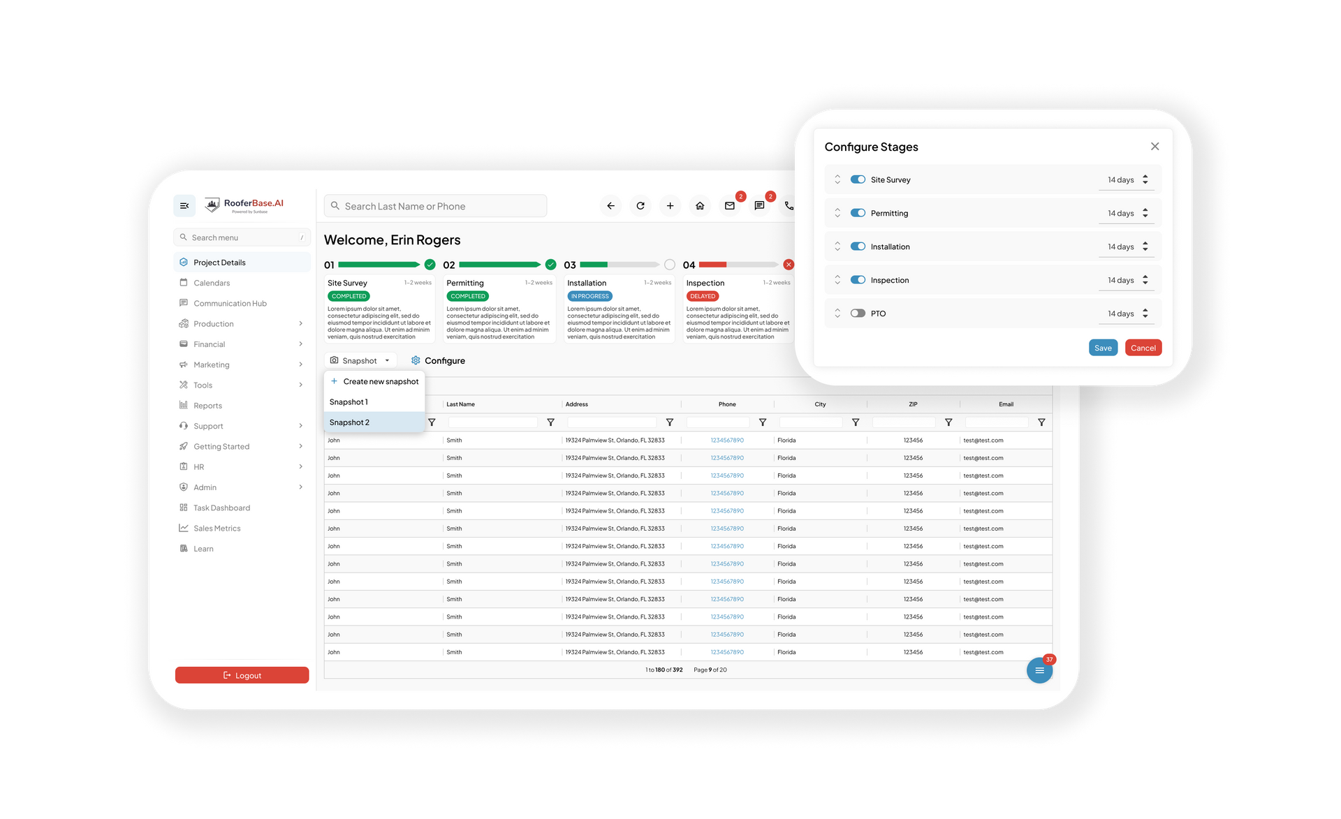 Sunbase Roofing CRM Software