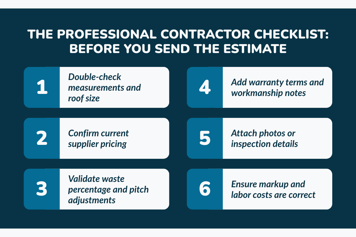 The Professional Contractor Checklist: Before You Send the Estimate