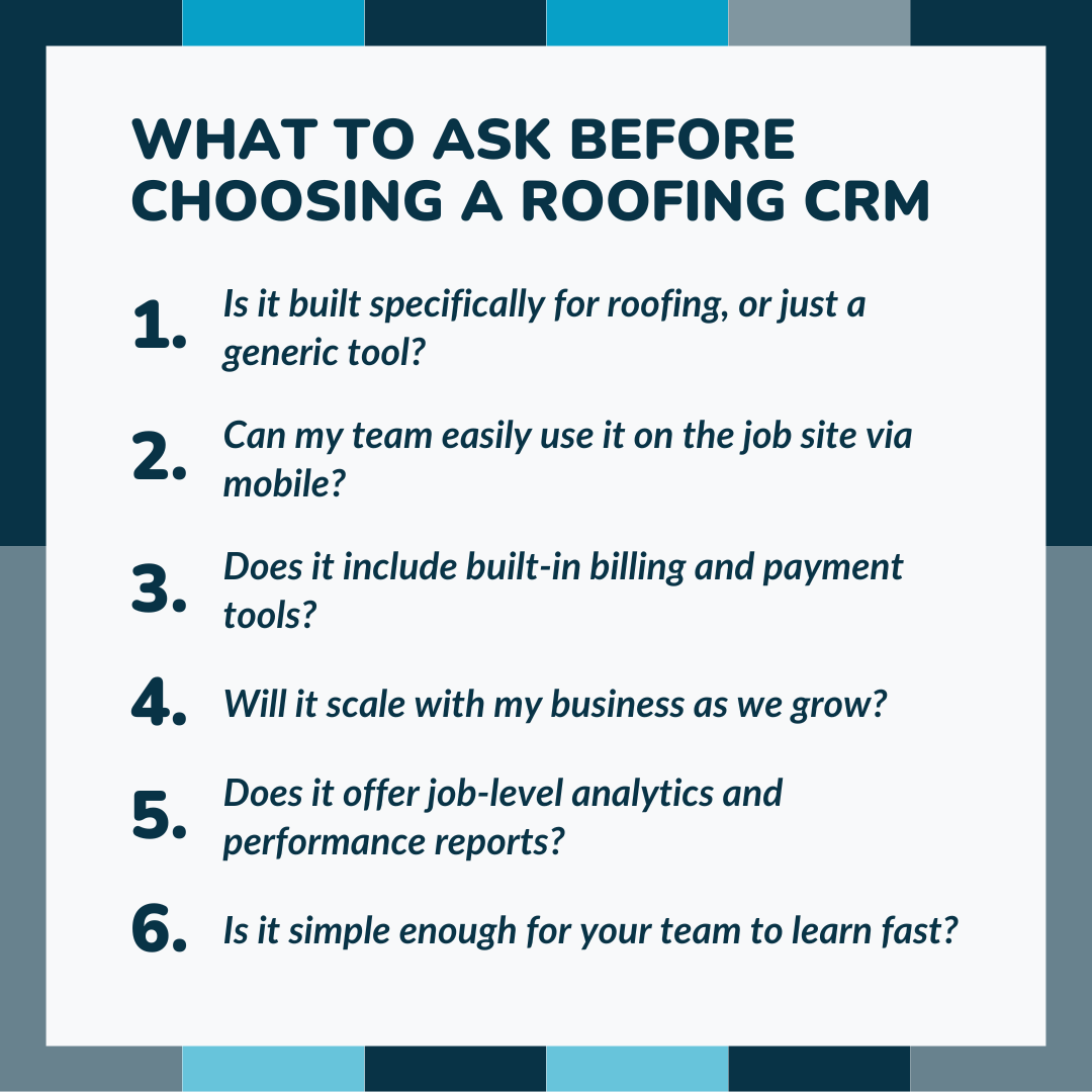 What to Ask Before Choosing a Roofing CRM