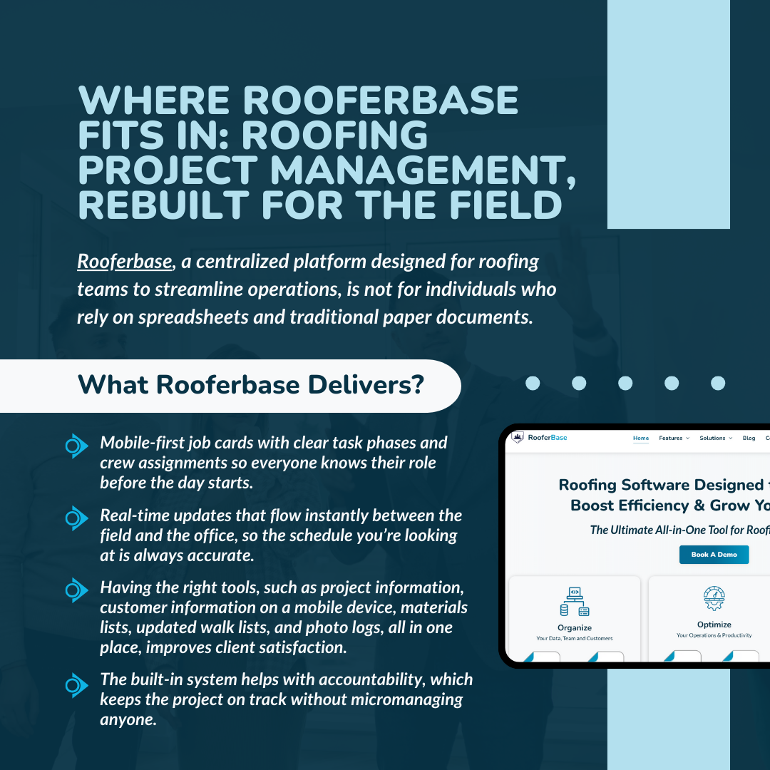Where RooferBase Fits In: Roofing Project Management, Rebuilt for the Field