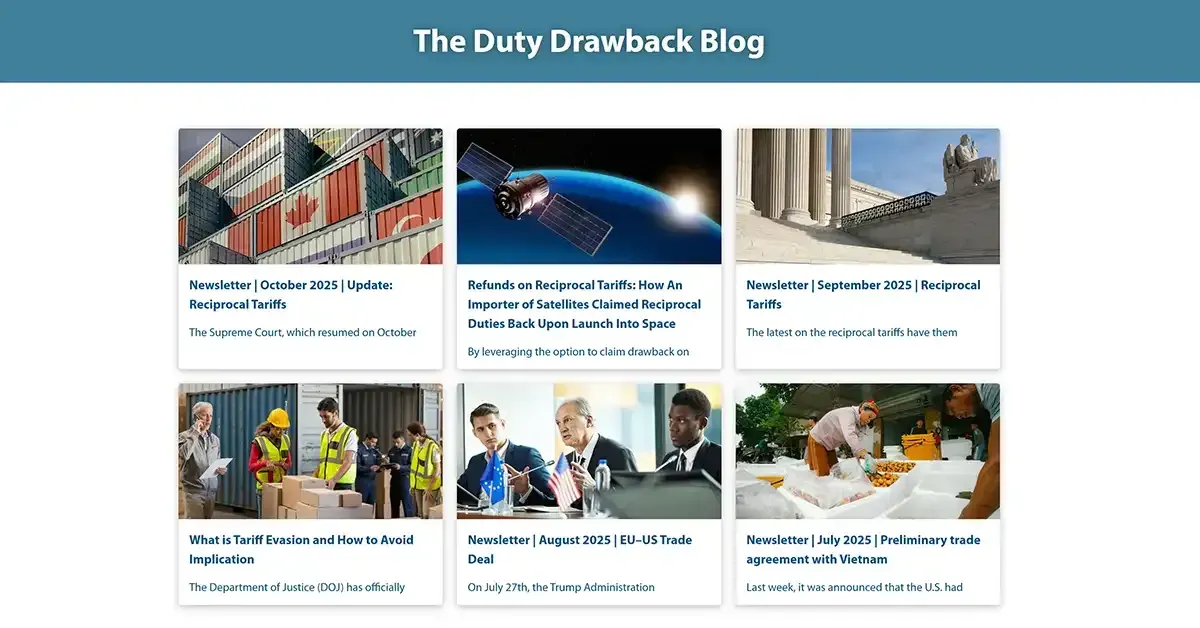 The Duty Drawback Blog