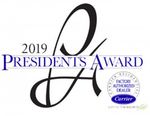 A logo for the 2019 presidents award