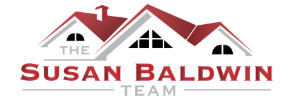 The logo for the susan baldwin team shows a house with a red roof.