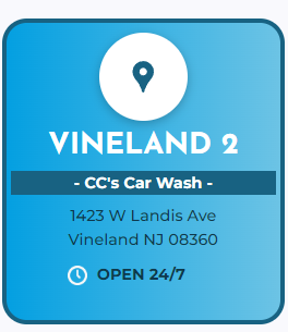 CC's Touchless Carwash in Vinland New Jersey. Address is 1524 S. Delsea Dr Vinland NJ 08360. Open 24/7