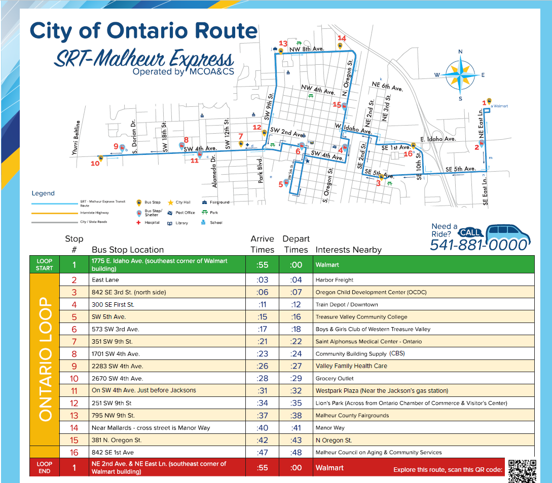 Photo of Ontario Bus Route and Schedule Times
