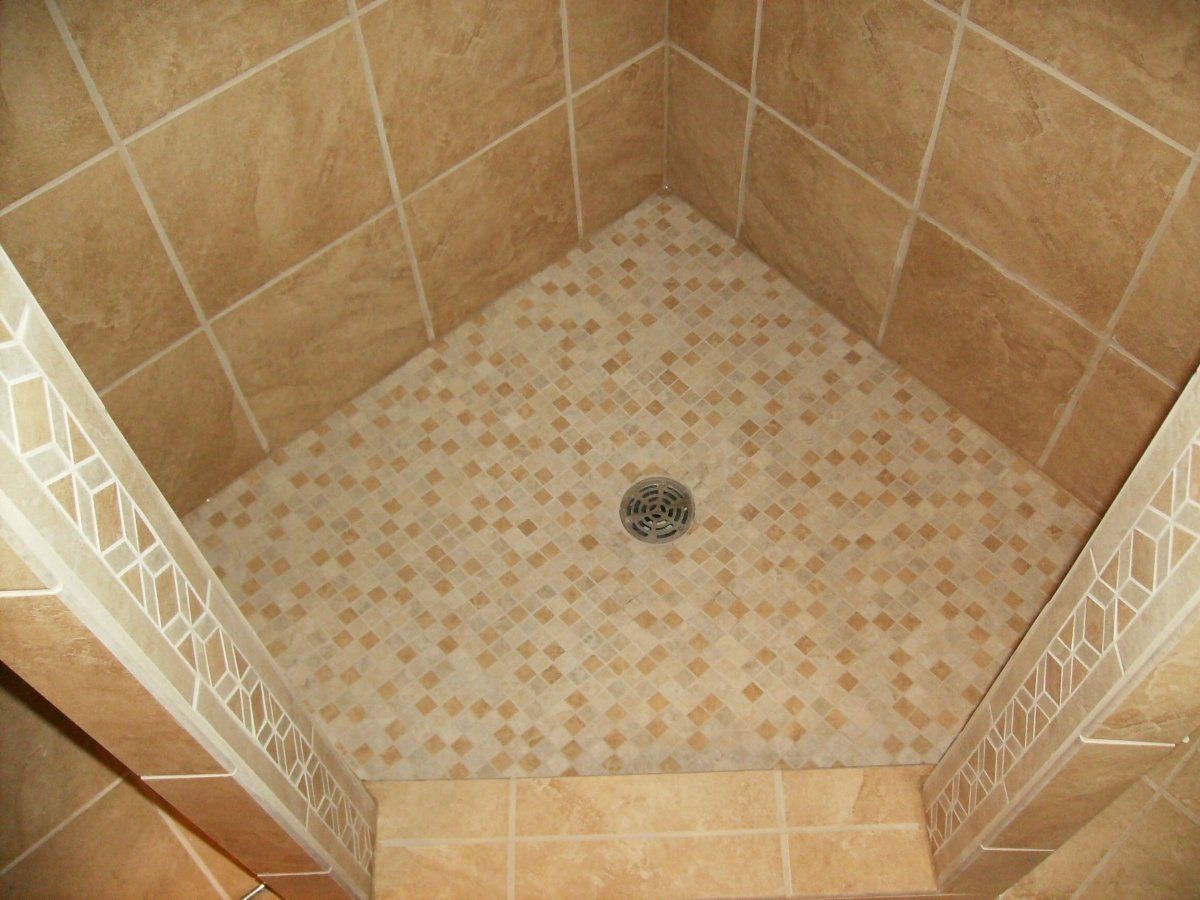 Shower Flooring — Shower Flooring With Boxy Tiles in Stafford, TX