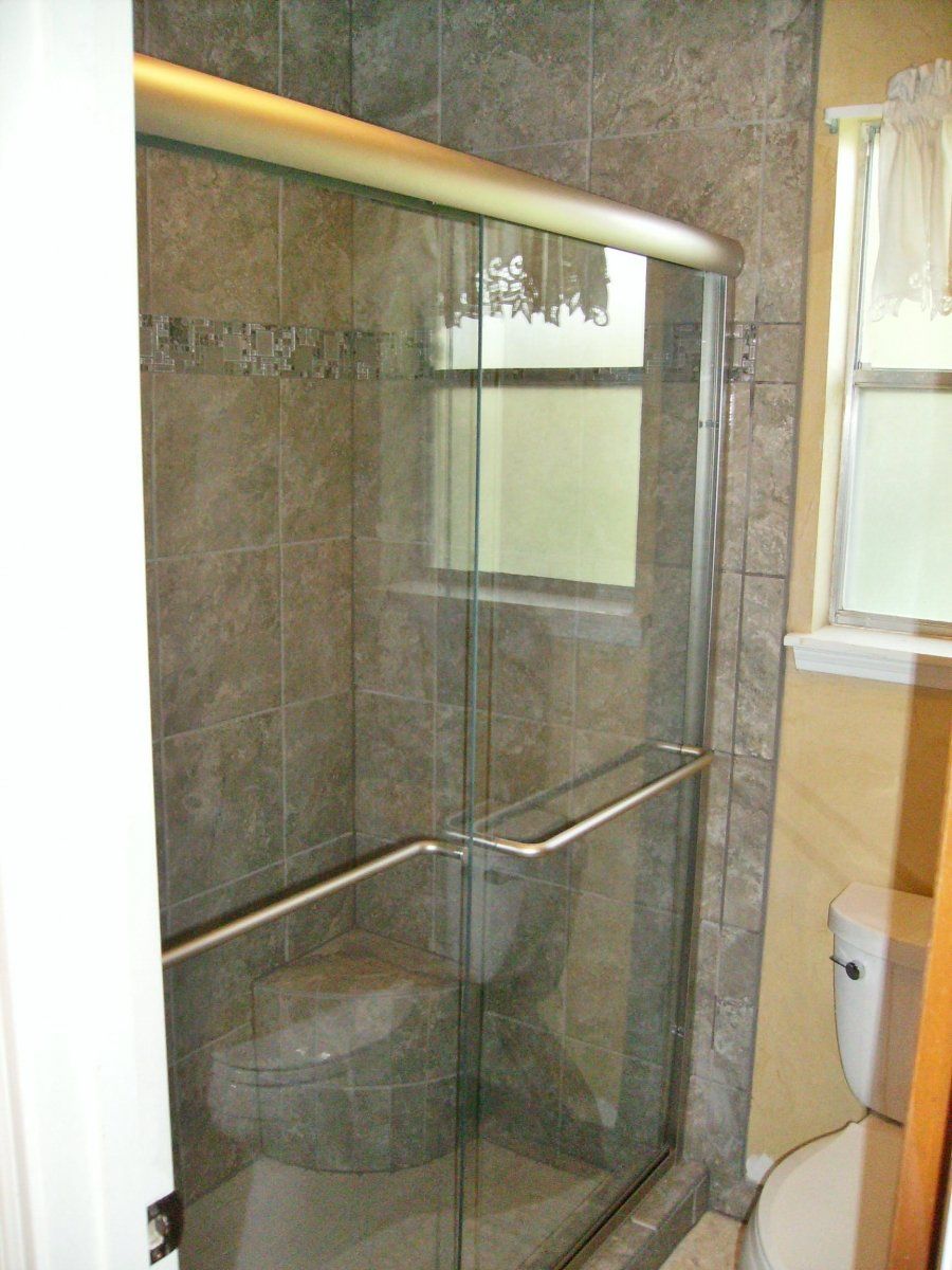 Shower Enclosure — Shower Enclosure With Stainless Handle in Stafford, TX