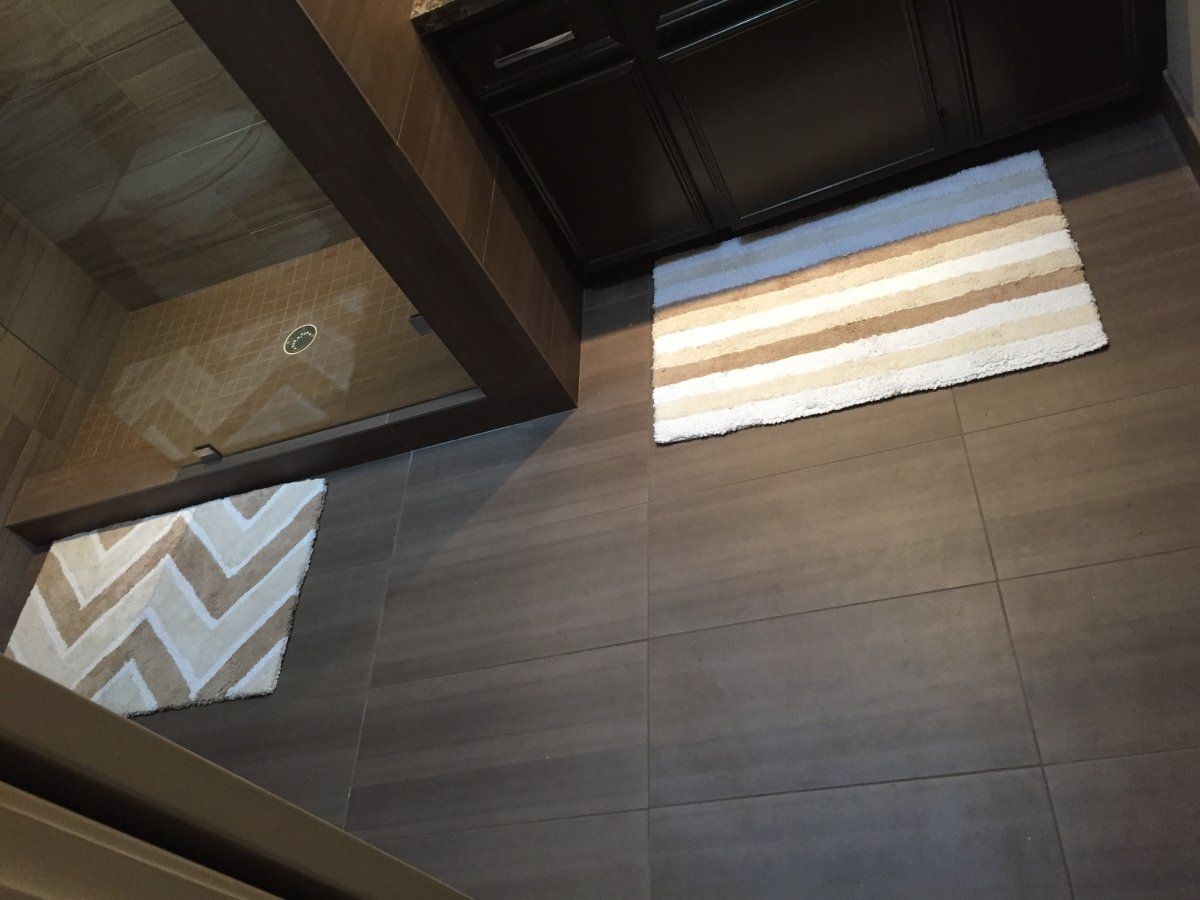 Bathroom Flooring — Shower Room Outside With Rag in Stafford, TX