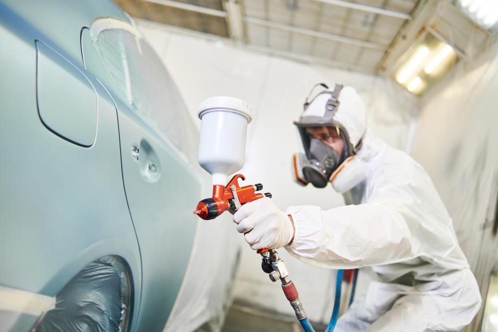 Car Being Painted — Smash Repairs In Taree, NSW