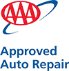Aa approved auto repair logo on a white background.