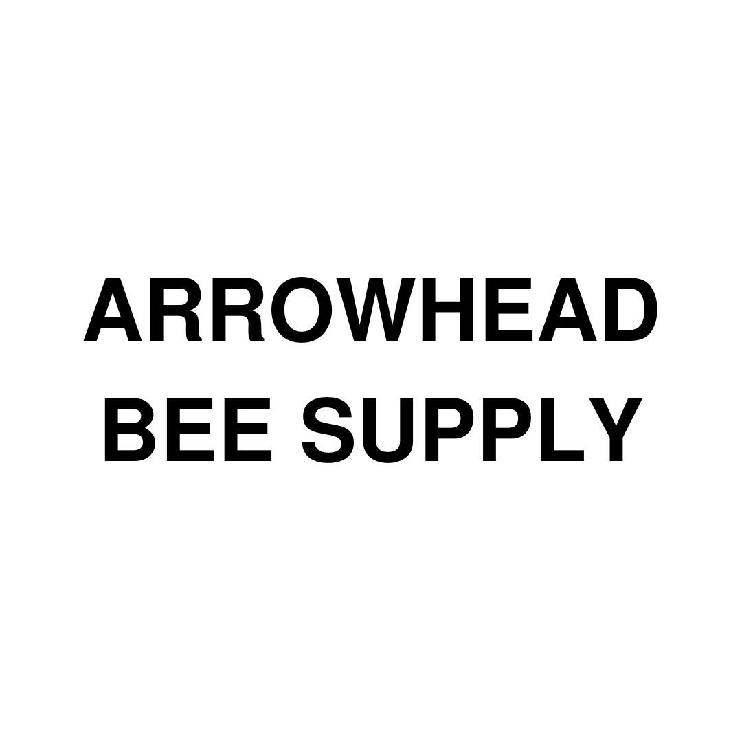 The logo for arrowhead bee supply is black and white.