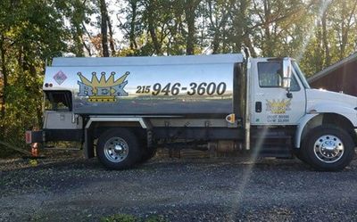 Silver fuel tanker - home heating oil supplier in Levittown, PA