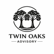 Logo for Twin Oaks Bookkeeping: Two oak trees inside a circle, with 